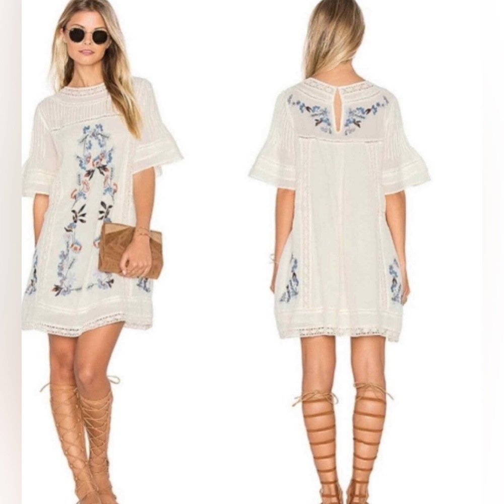 Free People Embroidered Perfectly Victorian Dress - size XS